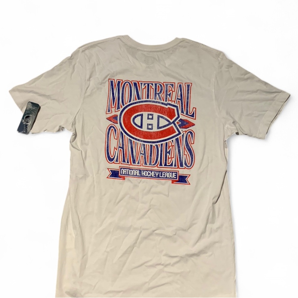 NHL White Short Sleeve Tee with Red Logo - Picture 2 of 5